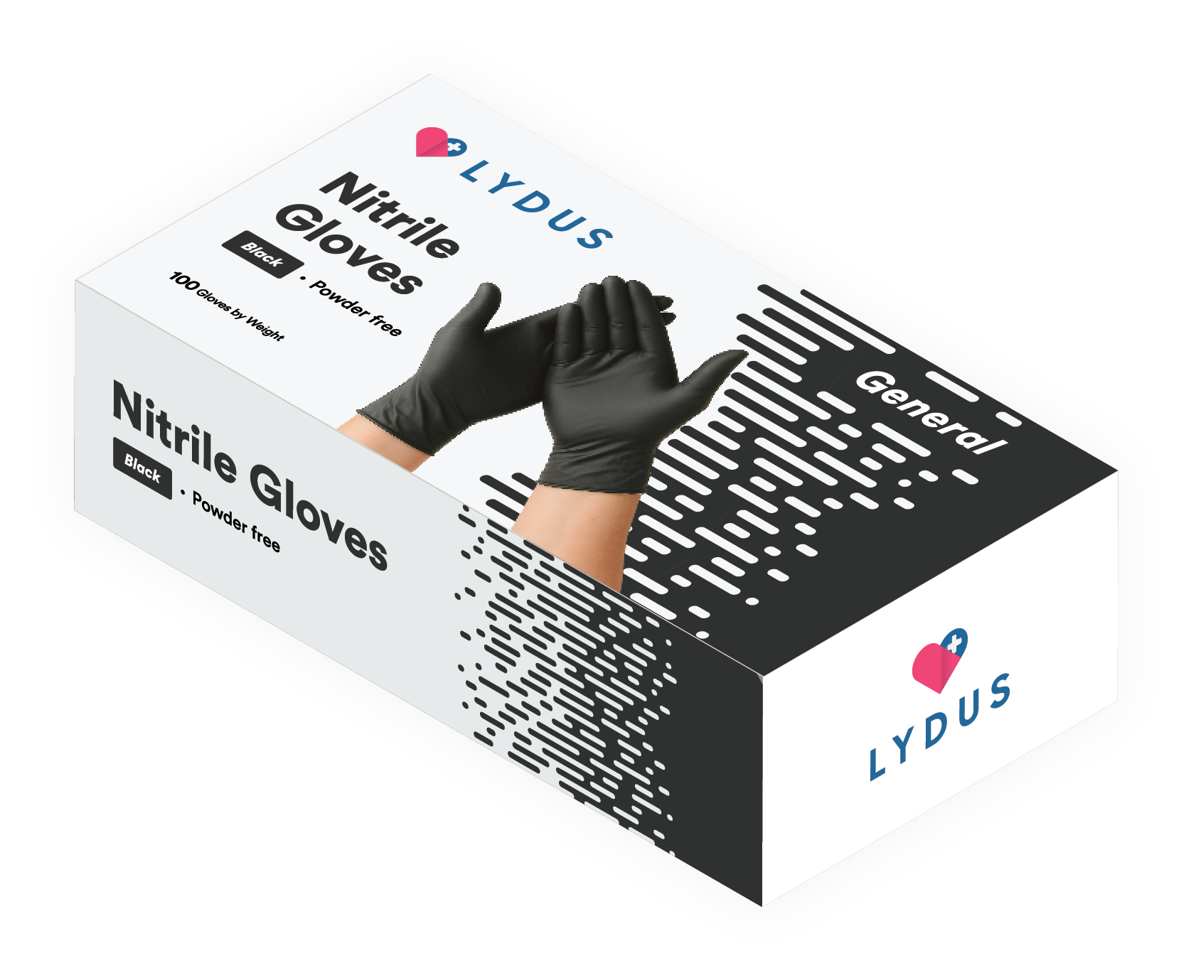 LYDUS Black Nitrile General glove box